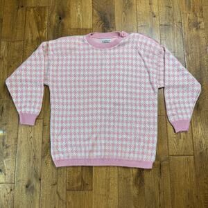 Garland Made In USA Artsy VTG Retro Grandma Cottagecore Crewneck Sweater sz L